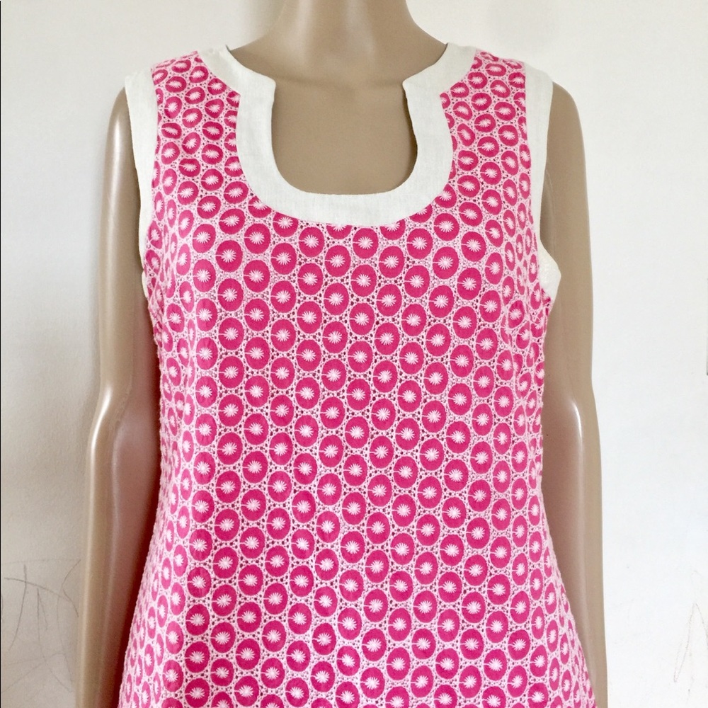 Casual Eyelet Embroidered Sleeveless Dress